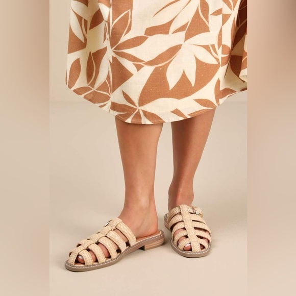 DV By Dolce Vita Falcon Raffia Buckle Mules Slip On Natural Size 8 - Picture 12 of 13